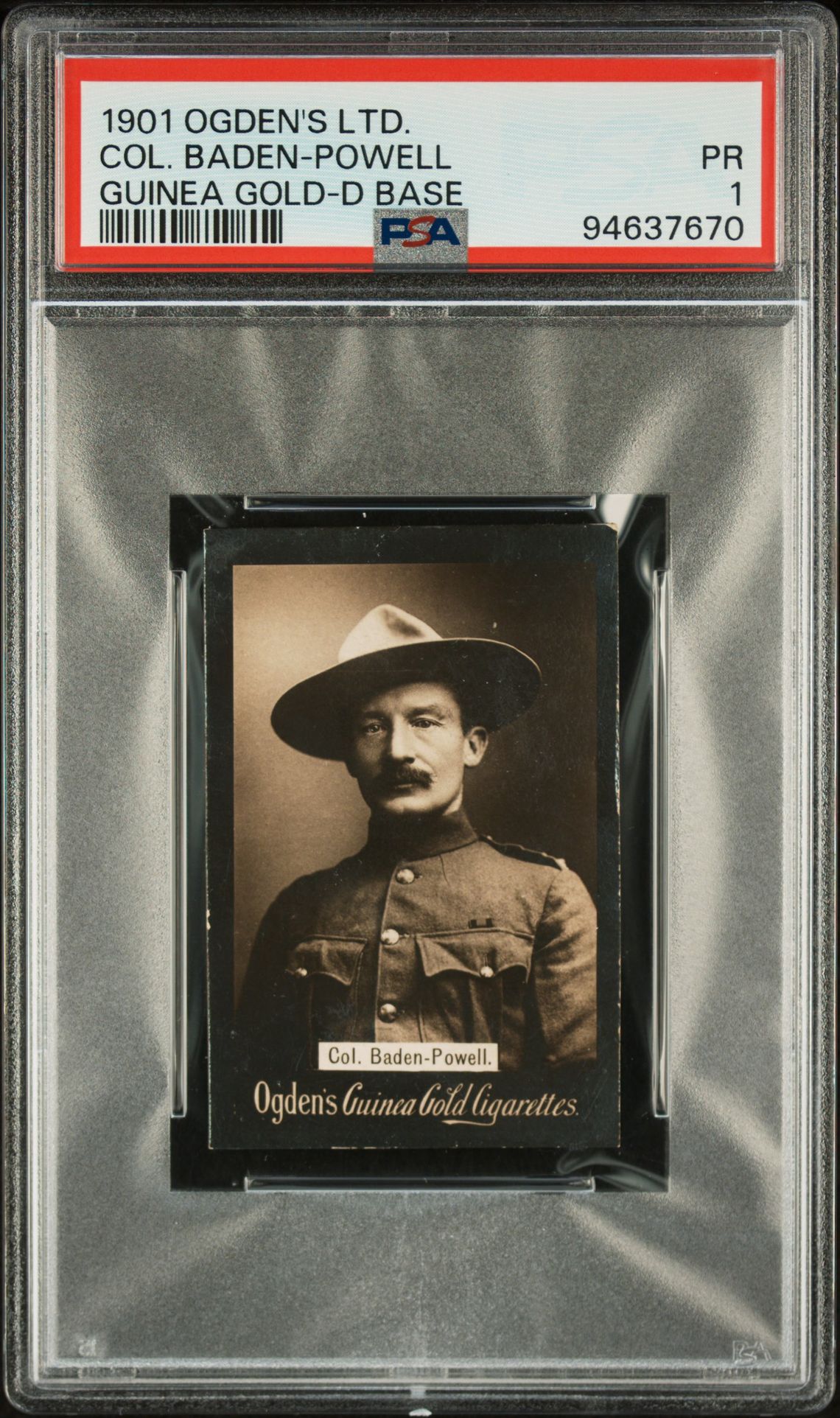 1901 OGDEN'S LTD. GUINEA GOLD D BASE Col. Baden-Powell front