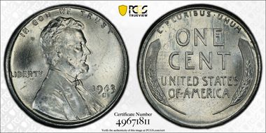 1943-S 1C MS64