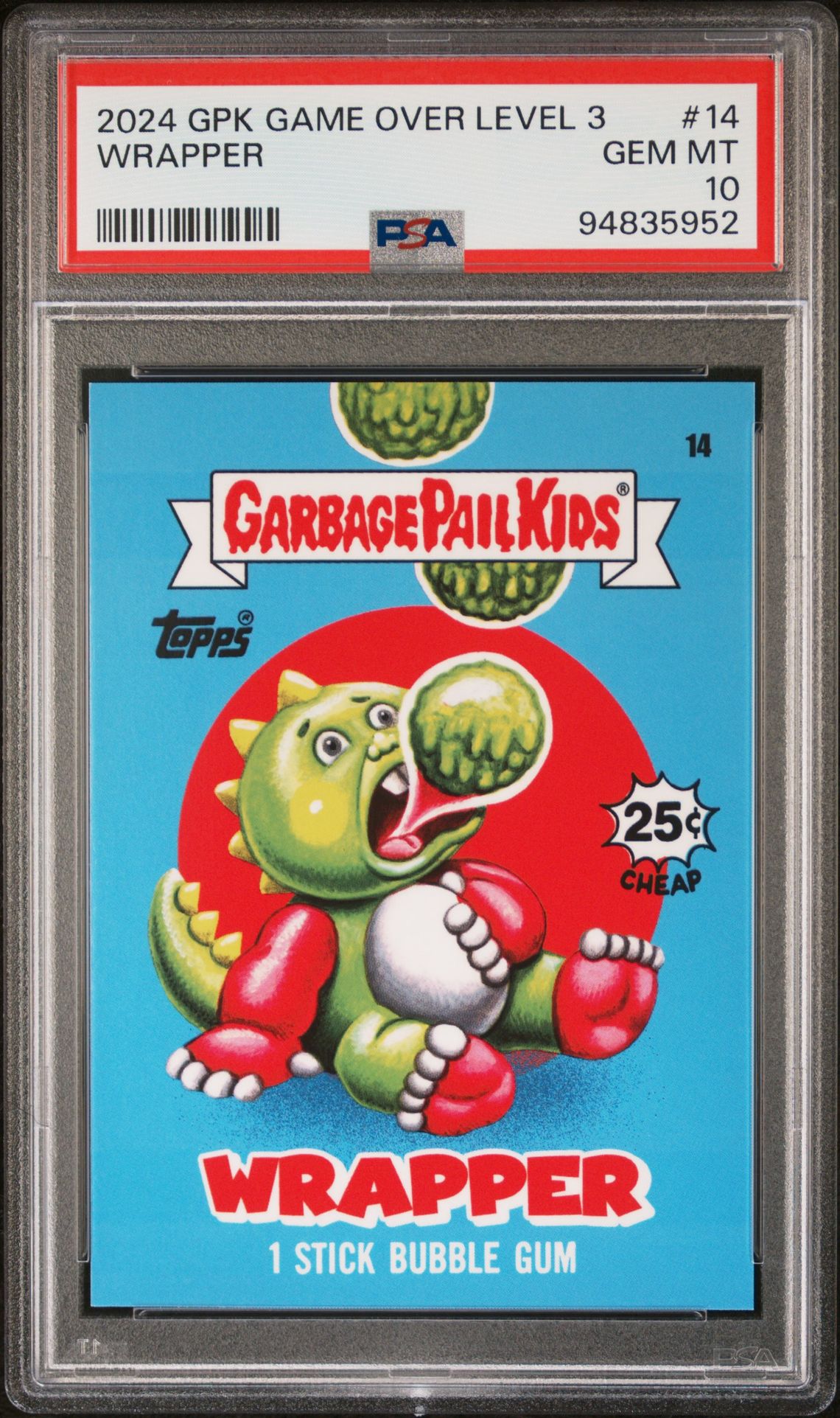 2024 Garbage Pail Kids TOPPS GARBAGE PAIL KIDS: GAME OVER LEVEL 3 #14 Wrapper front