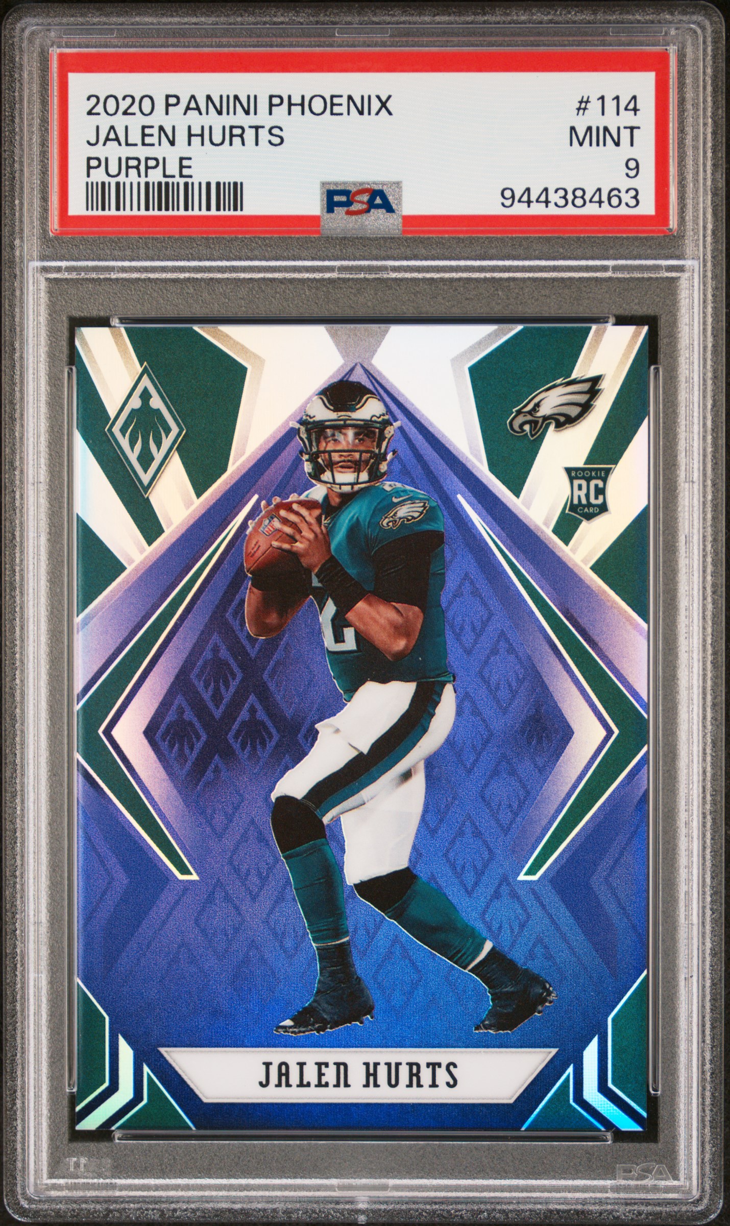 2020 Panini Phoenix Jalen Hurts #114 (Purple) Mint 9 front