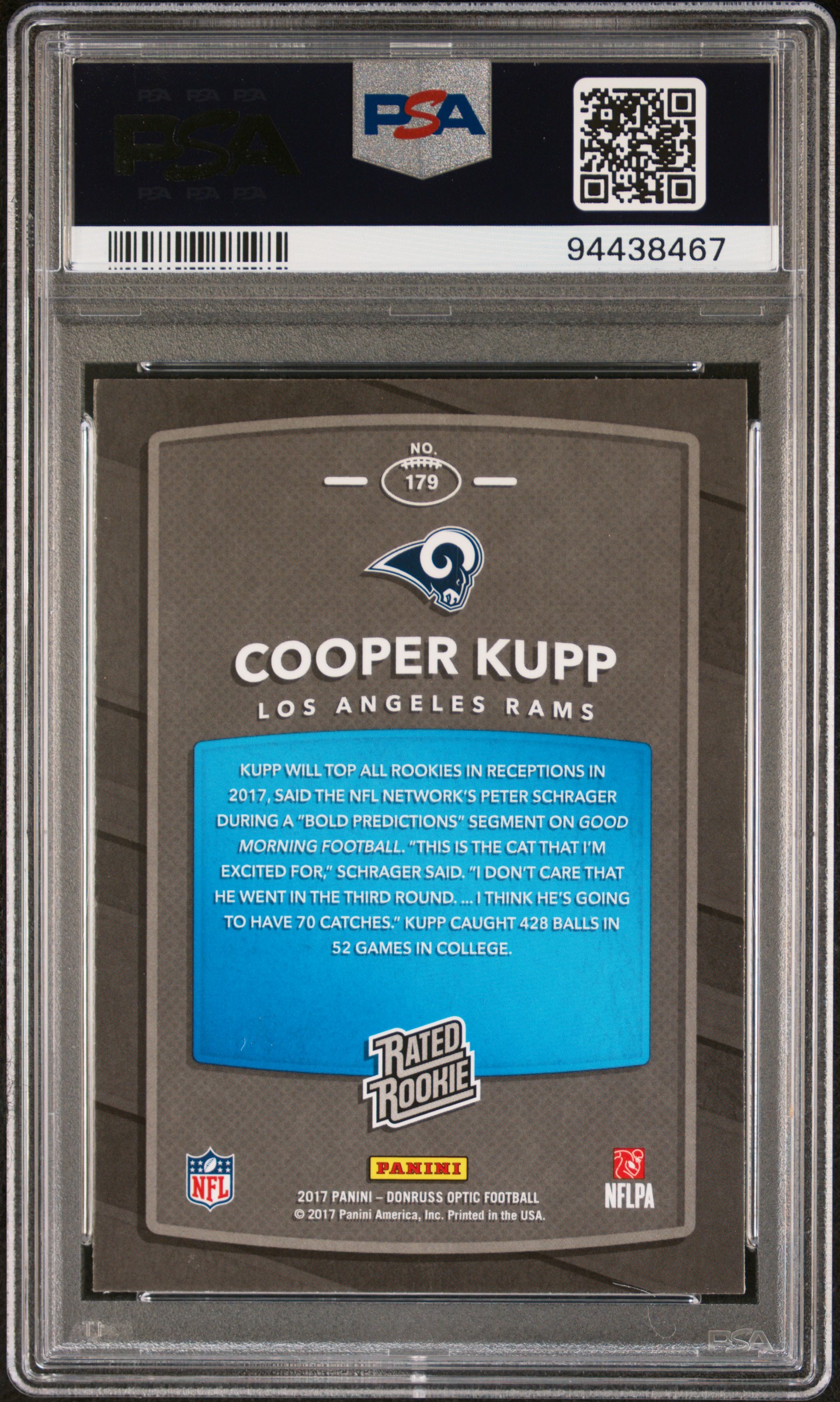 2017 Panini Donruss Optic Cooper Kupp #179 Mint 9 back