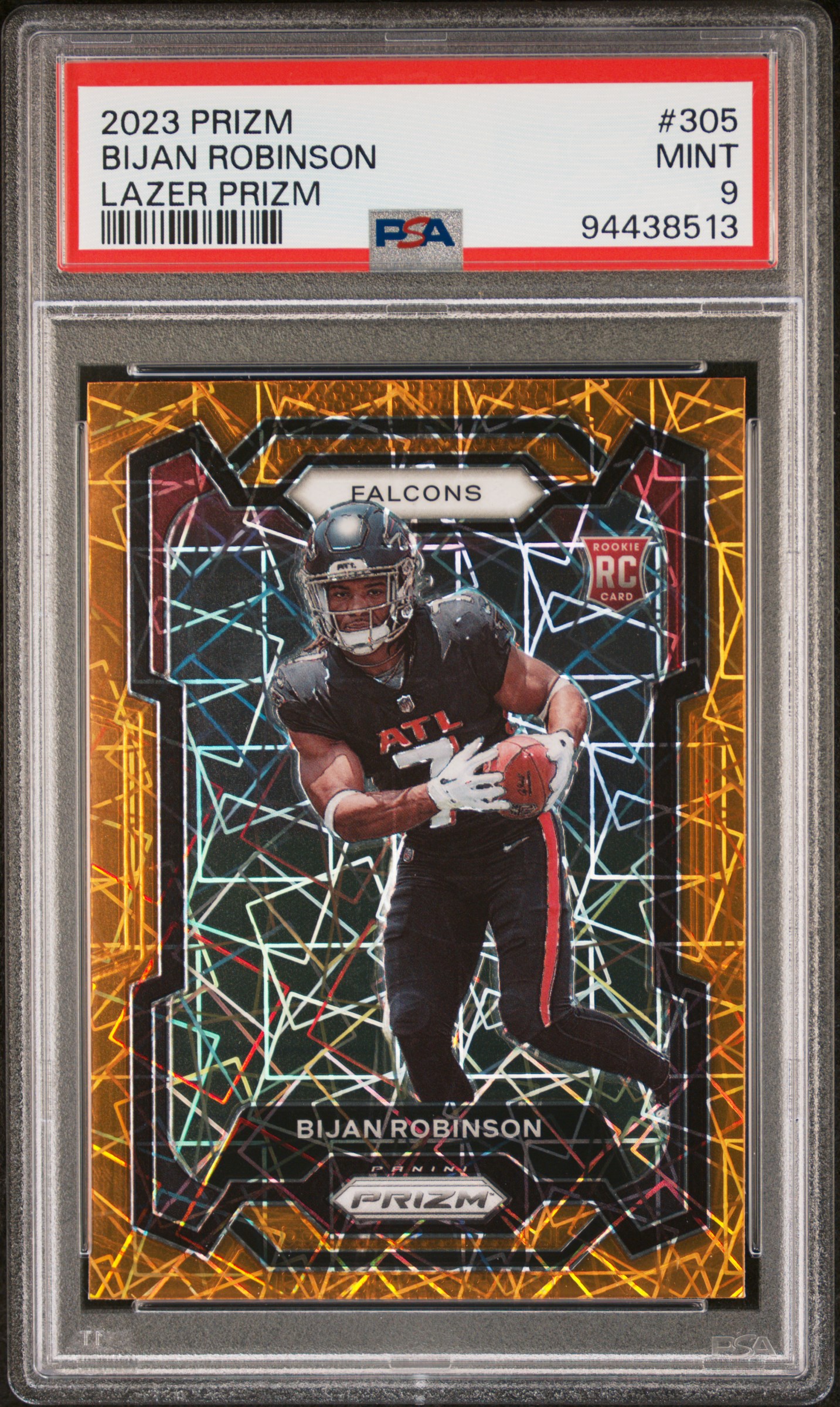 2023 Panini Prizm Bijan Robinson #305 (Lazer Prizm) Mint 9 front