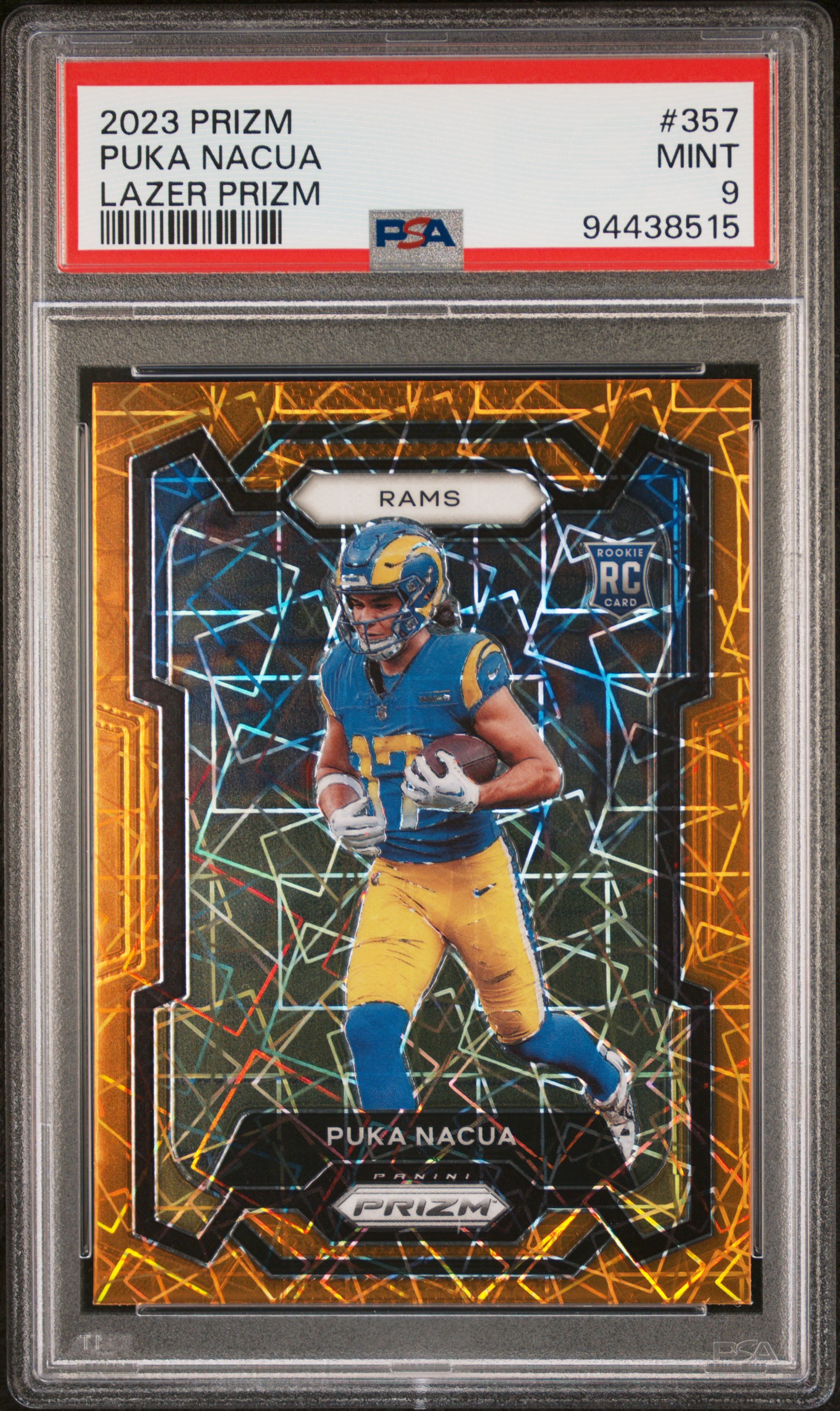 2023 Panini Prizm Puka Nacua #357 (Lazer Prizm) Mint 9 front