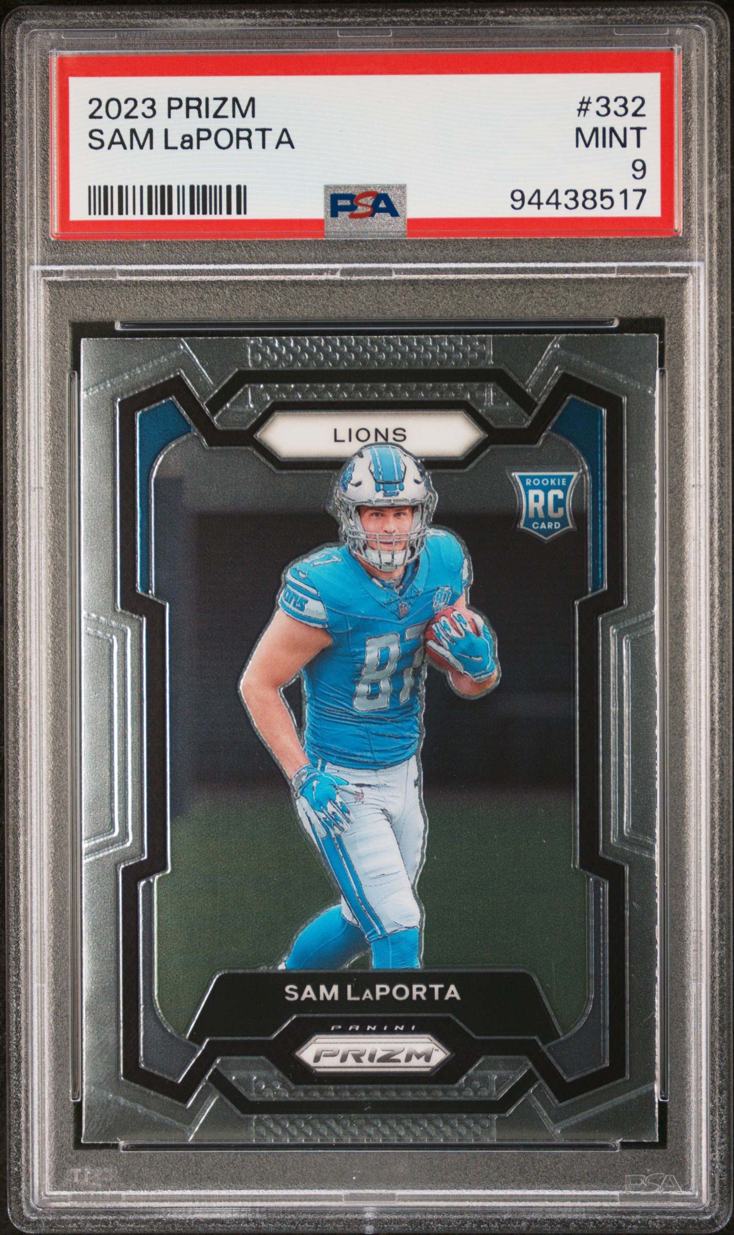 2023 Panini Prizm Sam Laporta #332 Mint 9 front