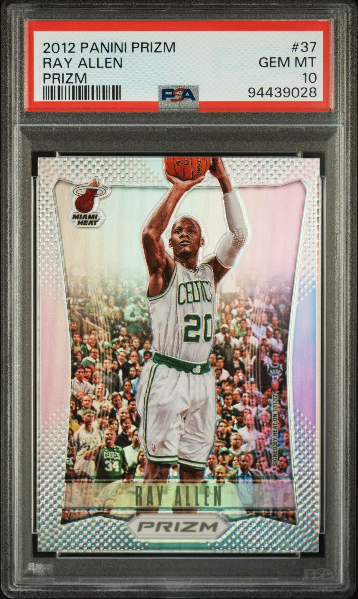 2012 Panini Prizm Ray Allen #37 (Prizm) Gem Mt 10 front