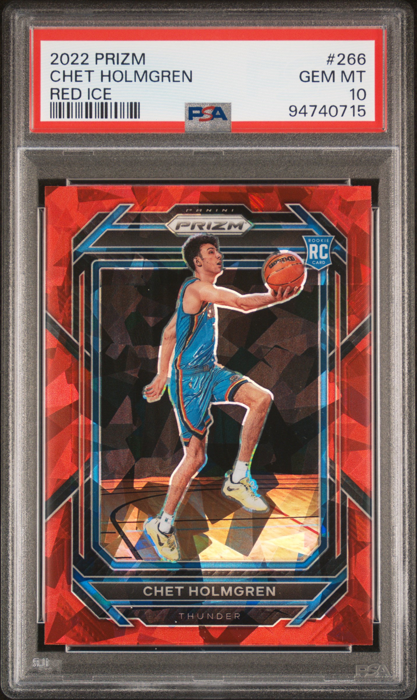 2022 Panini Prizm Chet Holmgren #266 (Red Ice) Gem Mt 10 front