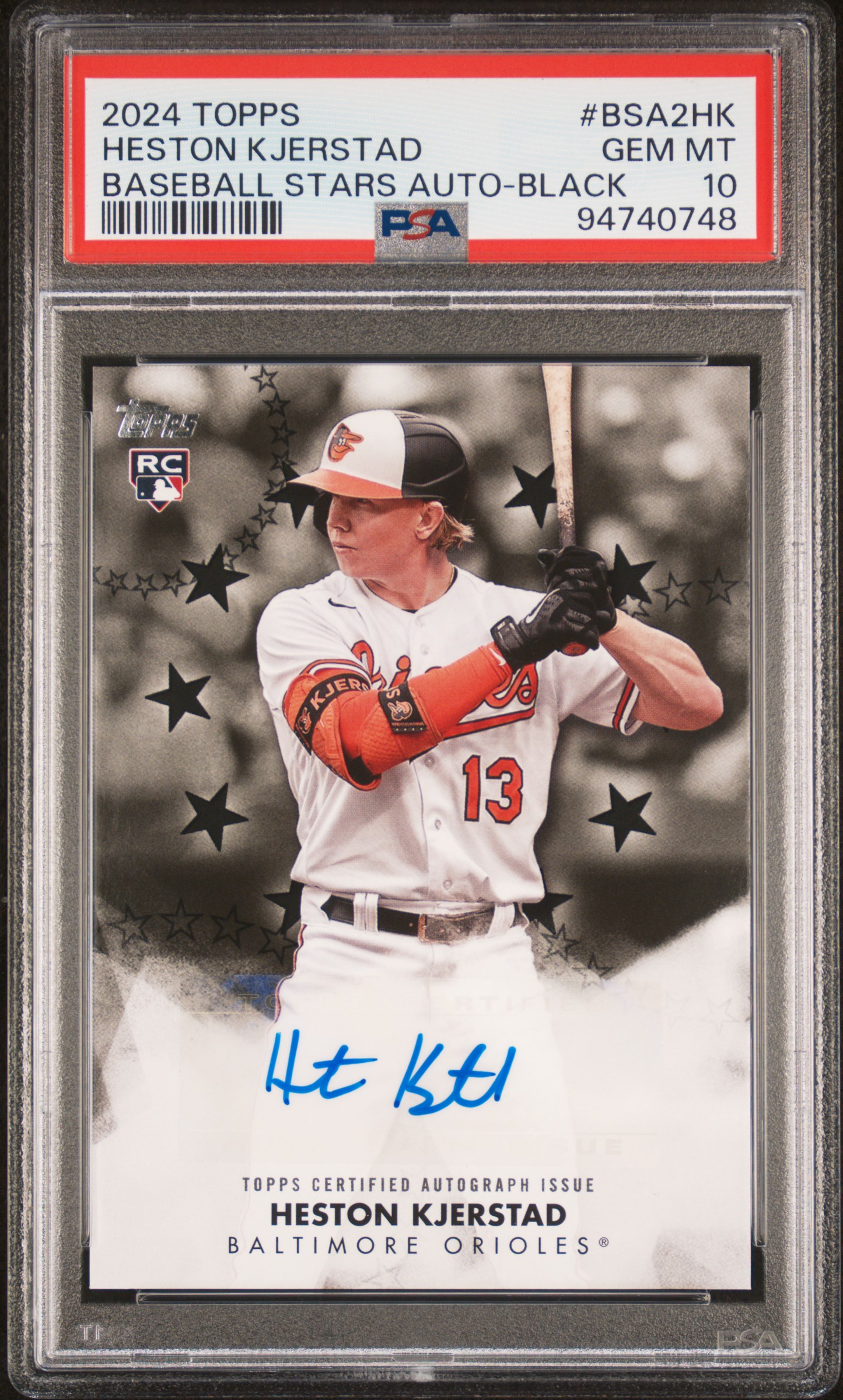 2024 Topps Baseball Stars Autographs Heston Kjerstad #Bsa2Hk (Baseball Stars Auto-Black) Gem Mt 10 front