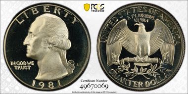 1981-S 25C Type 1 PR69DCAM