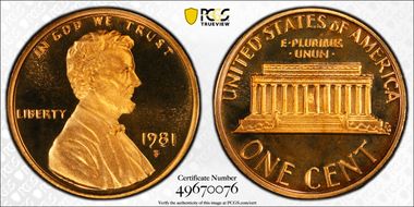 1981-S 1C Type 1 PR69DCAM