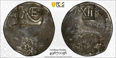 (1652) Shilling New England VF30