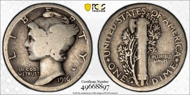 1916-D 10C G4