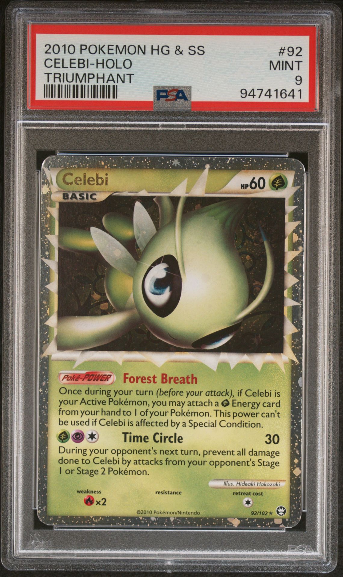 2010 Pokemon POKEMON HEARTGOLD & SOULSILVER TRIUMPHANT #92 Celebi-Holo front