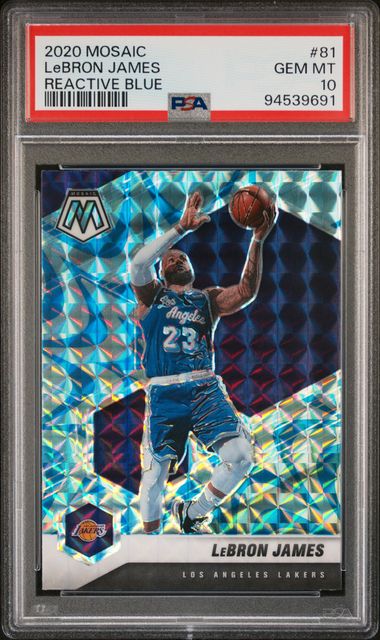 2020 Panini Mosaic Lebron James #81 (Reactive Blue) Gem Mt 10 front