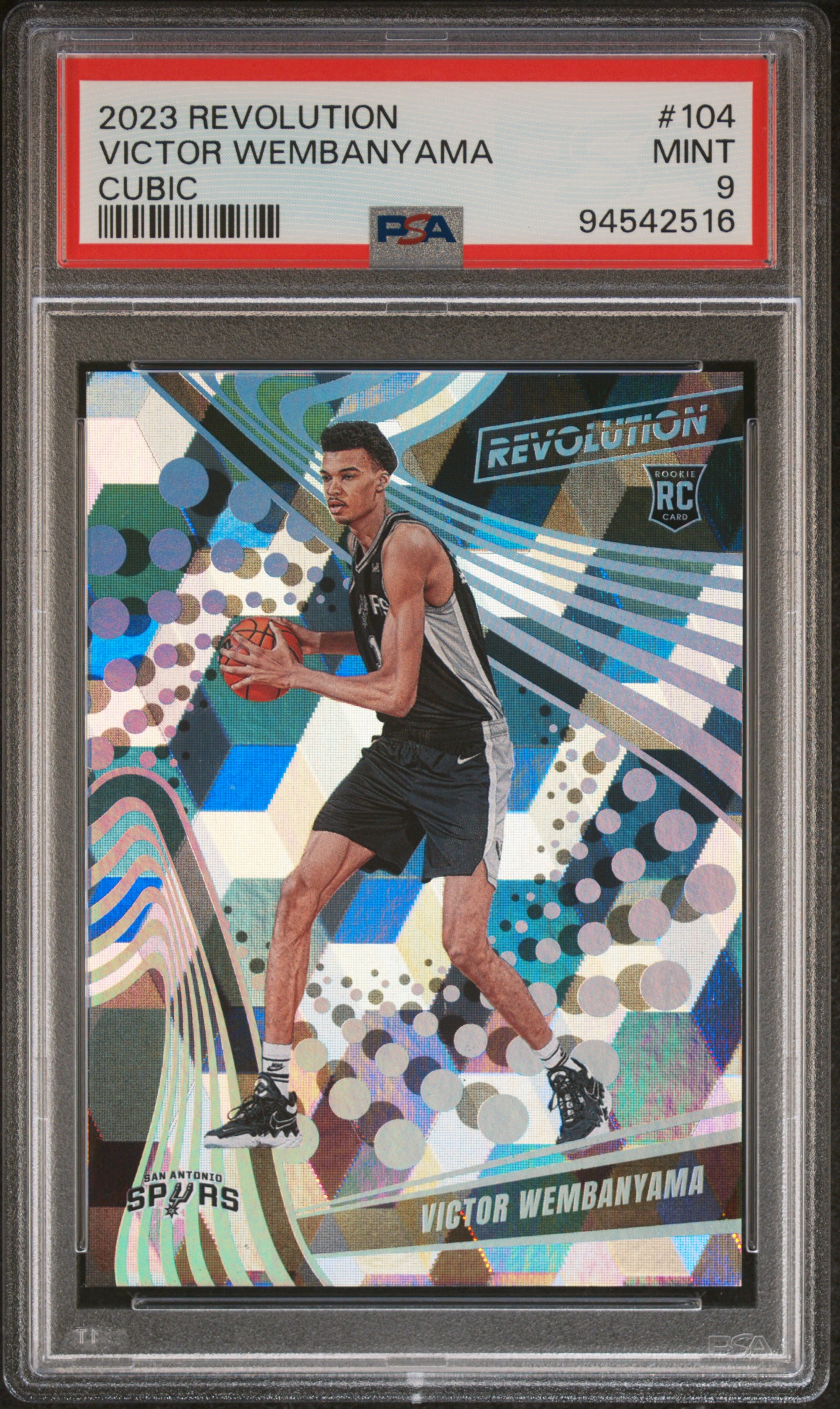 2023 Panini Revolution Victor Wembanyama #104 (Cubic) Mint 9 front