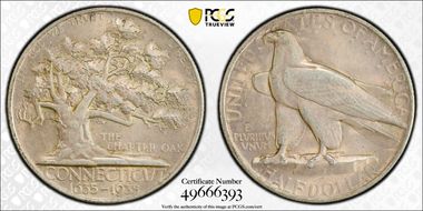 1935 50C Connecticut MS63