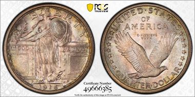 1916 25C Standing Liberty MS67FH
