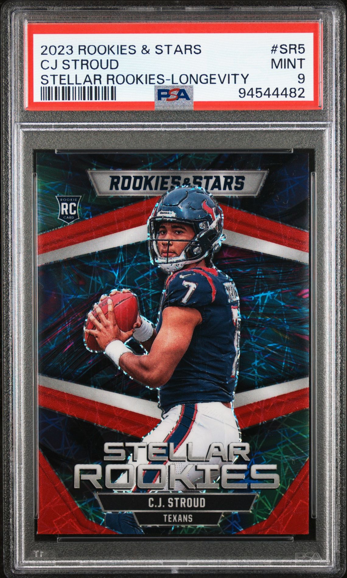2023 Panini Rookies & Stars Stellar Rookies Cj Stroud #Sr5 (Stellar Rookies-Longevity) Mint 9 front