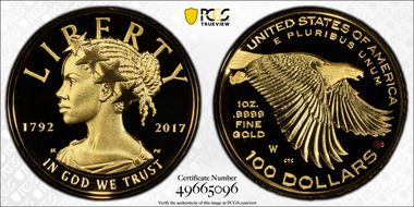 2017-W $100 American Liberty High Relief PR69DCAM