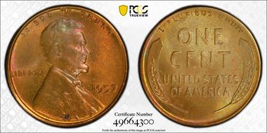1957 1C MS65RB