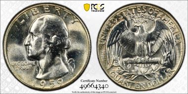 1959 25C Type B Reverse, FS-901 MS64