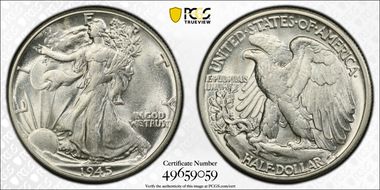 1945 50C AU58