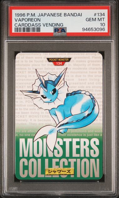 Vaporeon card PSA 10, cert 94653096