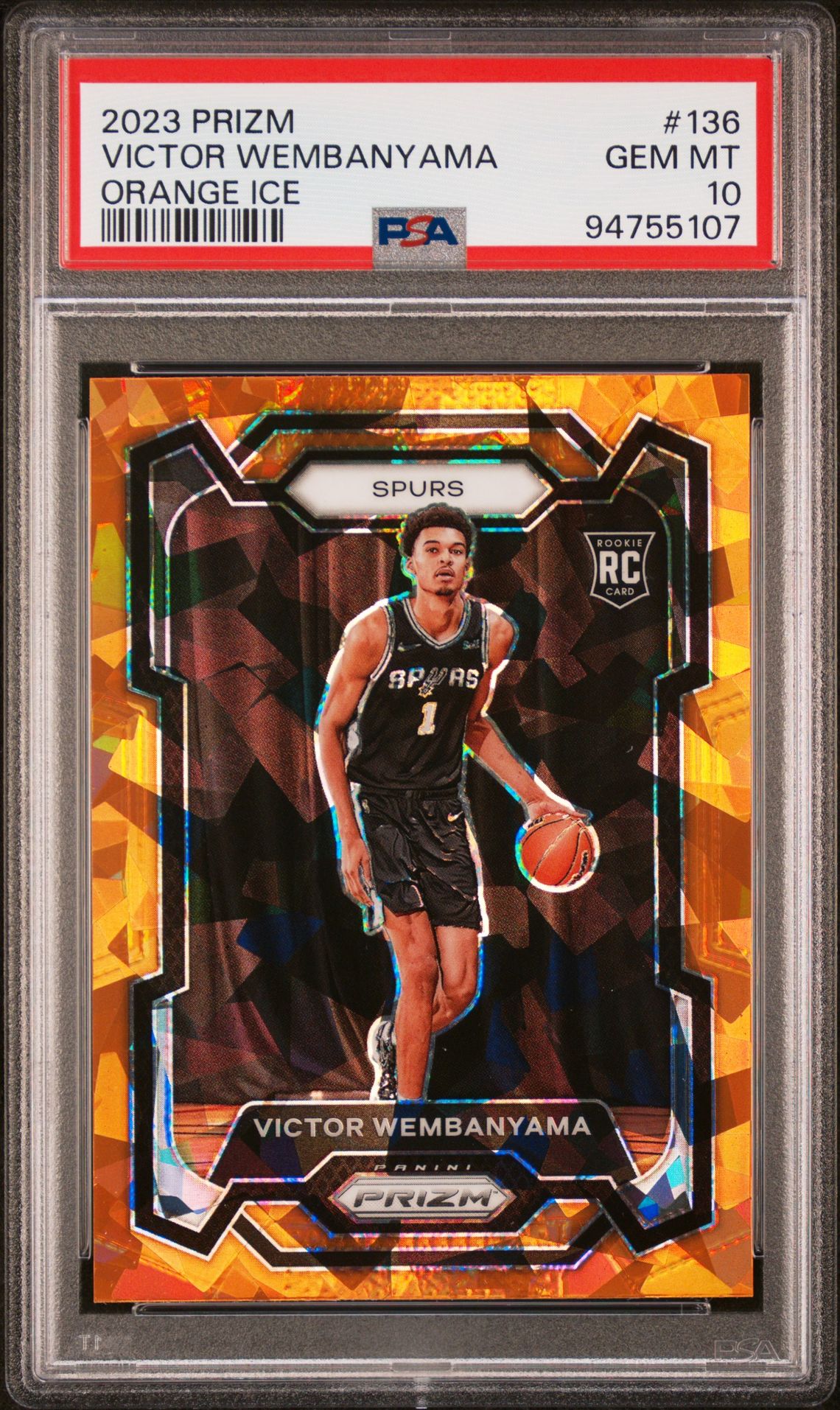 2023 Panini Prizm Orange #136 Victor Wembanyama front