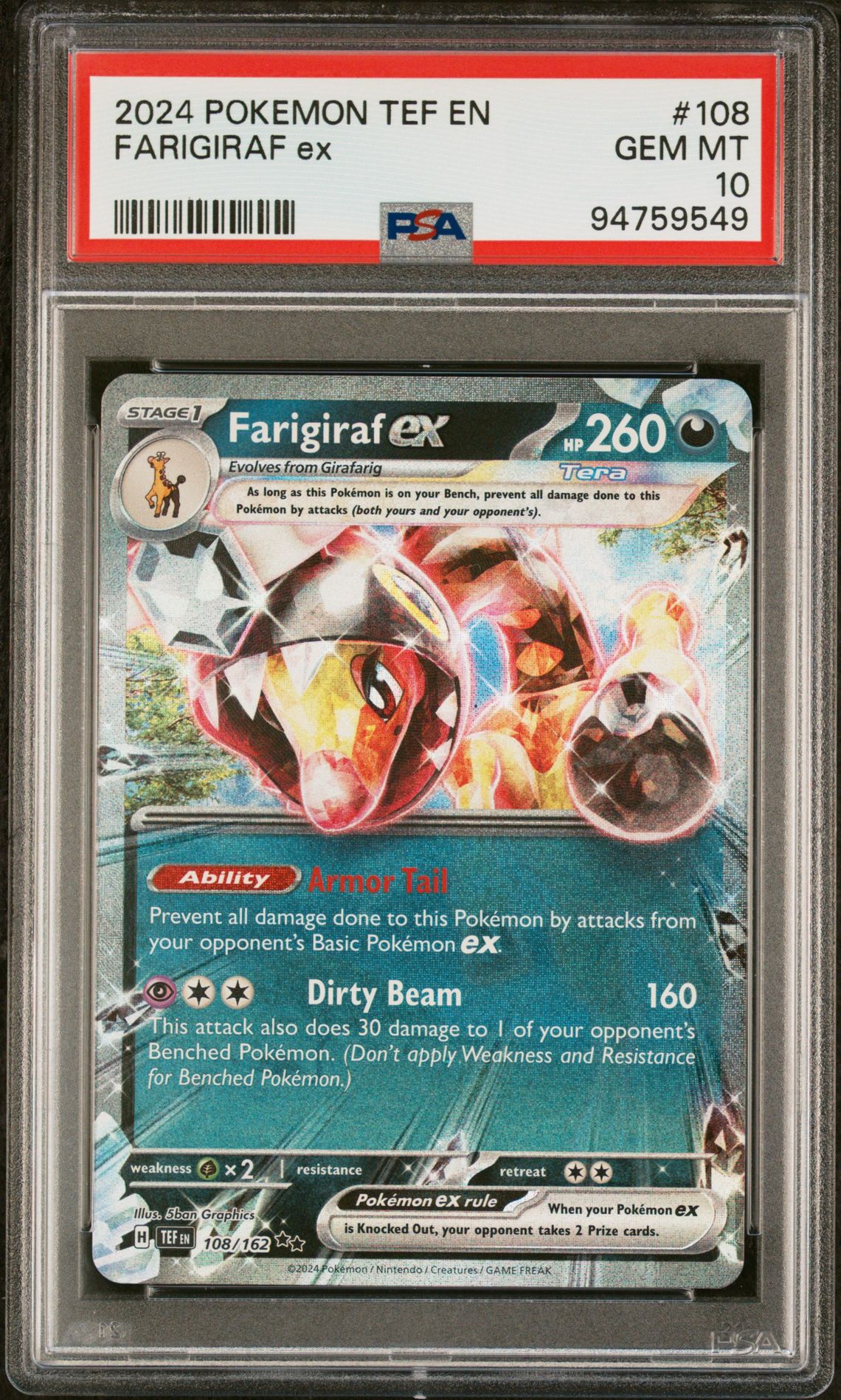 2024 Pokemon #108 Farigiraf Ex front