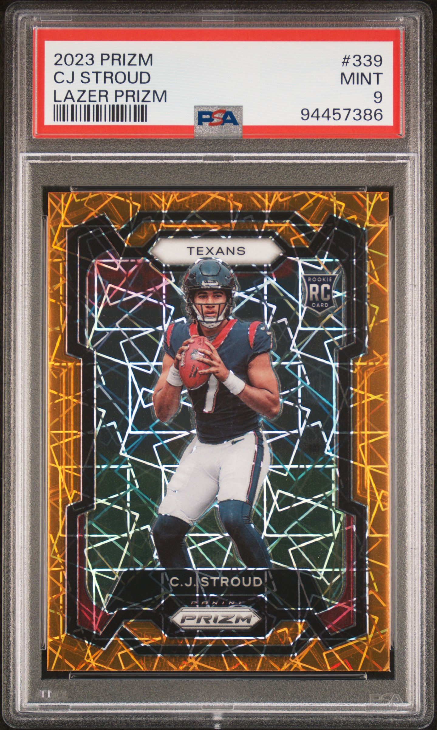 2023 Panini Prizm Cj Stroud #339 (Lazer Prizm) Mint 9 front