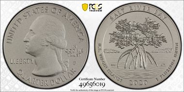 2020-P 25C Salt River Bay NP 5 oz Silver First Strike SP70