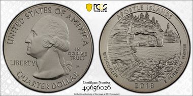 2018-P 25C Apostle Islands NP 5 oz Silver First Strike SP70