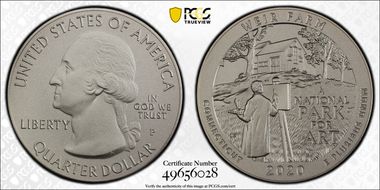 2020-P 25C Weir Farm NP 5 oz Silver SP70