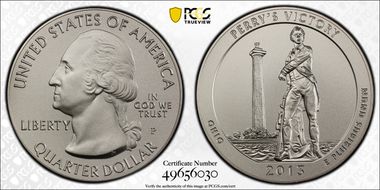 2013-P 25C Perry's Memorial NP  5 oz Silver SP69