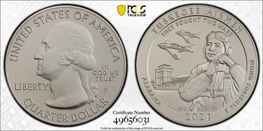 2021-P 25C Tuskegee Airmen NP 5oz Silver SP70