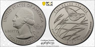 2020-P 25C Tallgrass Prairie NP 5 oz Silver SP69