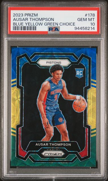 2023 Panini Prizm Ausar Thompson #178 (Blue Yellow Green Choice) Gem Mt 10 front