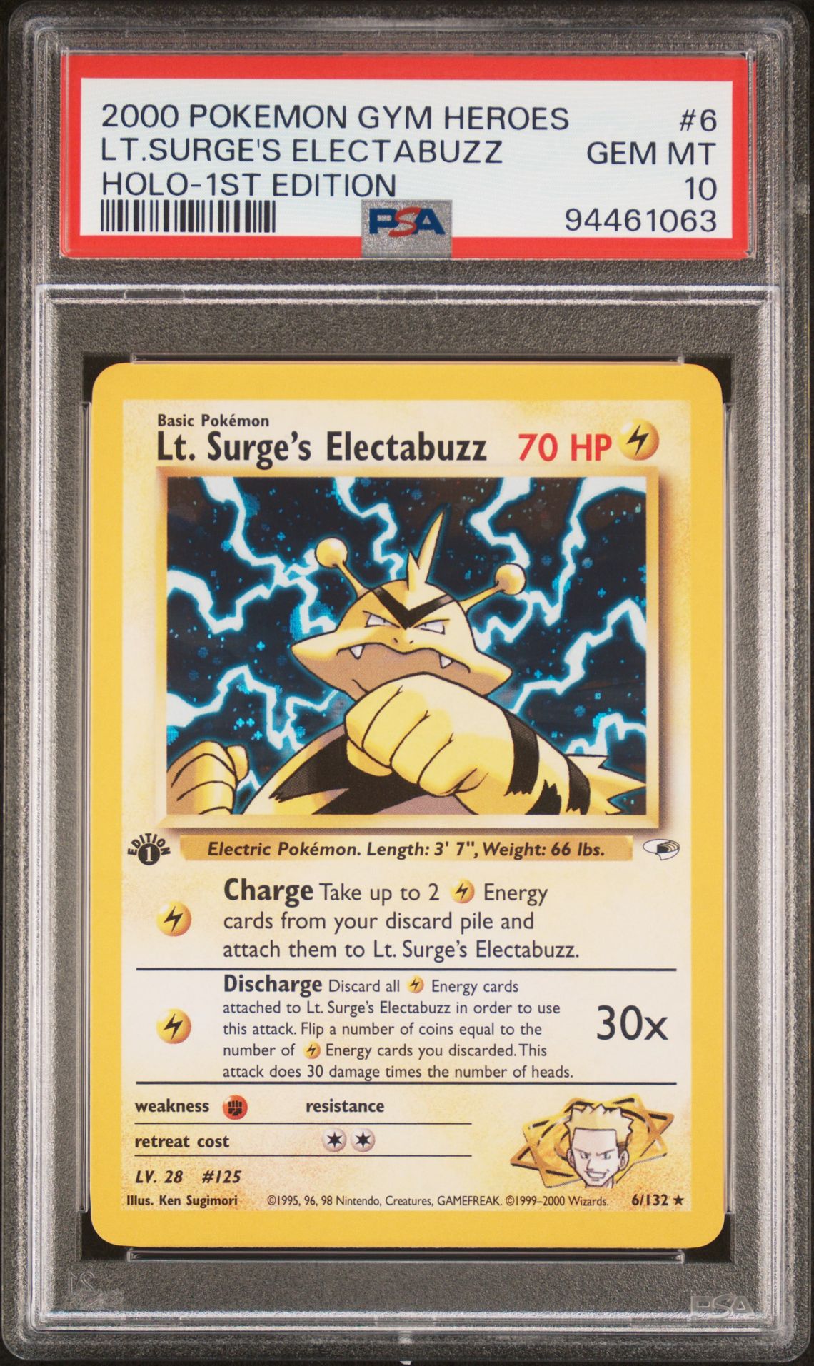 2000 Pokemon #6 Lt.Surge's Electabuzz front
