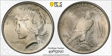 1924 $1 MS67+