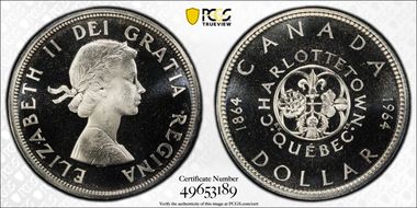 1964 S$1 Confederation Ag PL67DCAM