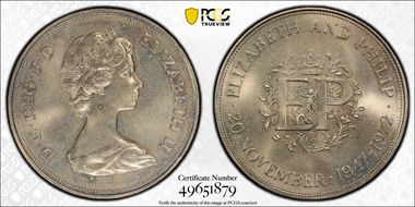 1972 25p S-LL1 Silver Anniversary Cu/Ni MS67