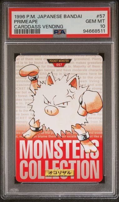 Primeape card PSA 10, cert 94668511