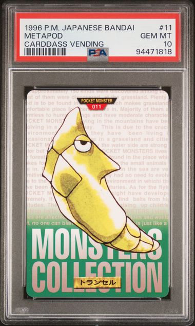 Metapod card PSA 10, cert 94471818