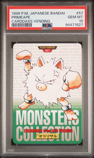 Primeape card PSA 10, cert 94471827