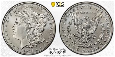 2021-D $1 Morgan Dollar 100th Anniversary MS69