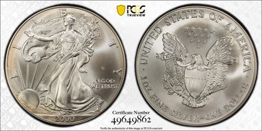 2000 $1 Millennium Set MS68