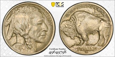 1913-D 5C Type 1 AU58