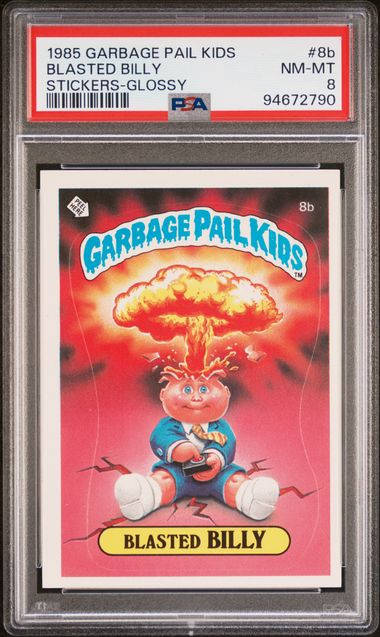 1985 Garbage Pail Kids Garbage Pail Kids Series 1 Stickers-Glossy #8B Blasted Billy front