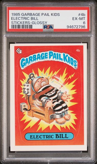 1985 Topps Garbage Pail Kids GLOSSY #4B Electric Bill front
