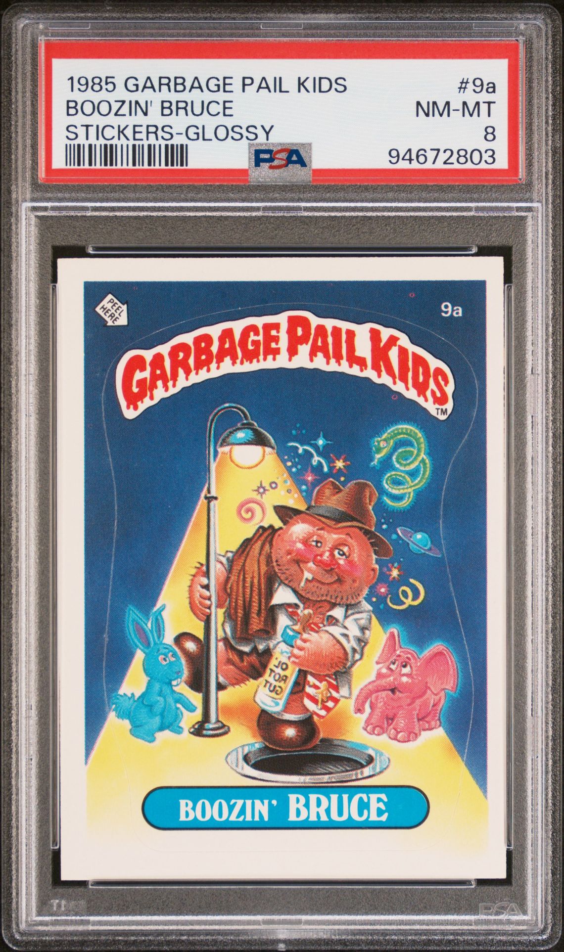 1985 Topps Garbage Pail Kids #9A Boozin' Bruce front