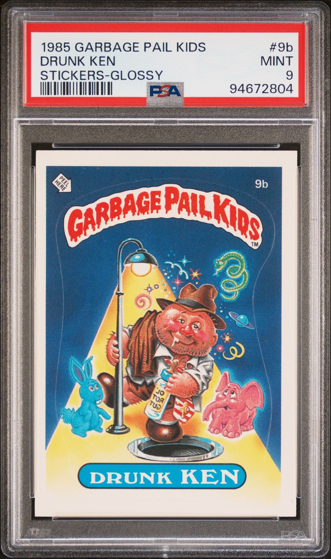 1985 Topps Garbage Pail Kids #9B Drunk Ken front